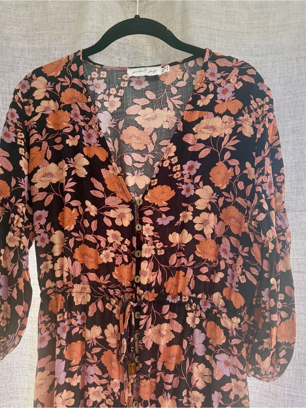 Petal & Pup Autumnal Waist Tie Floral Maxi Dress - Picture 2 of 4